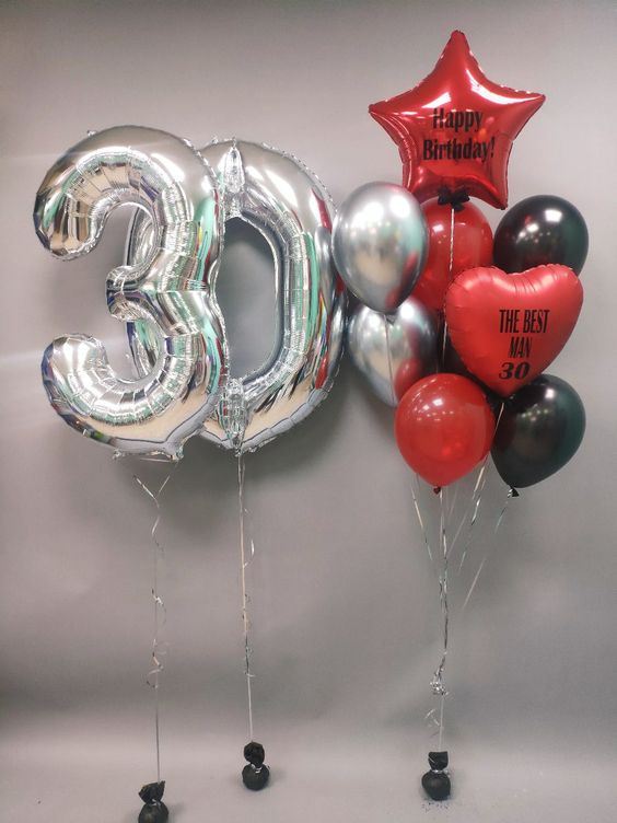 Воздушные шары чёрные,красные