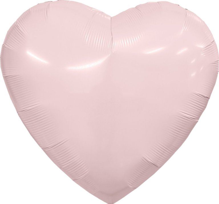 Шар фольгированное сердце, пыльная роза, 91 см