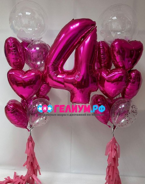 Набор воздушных шаров фуксия