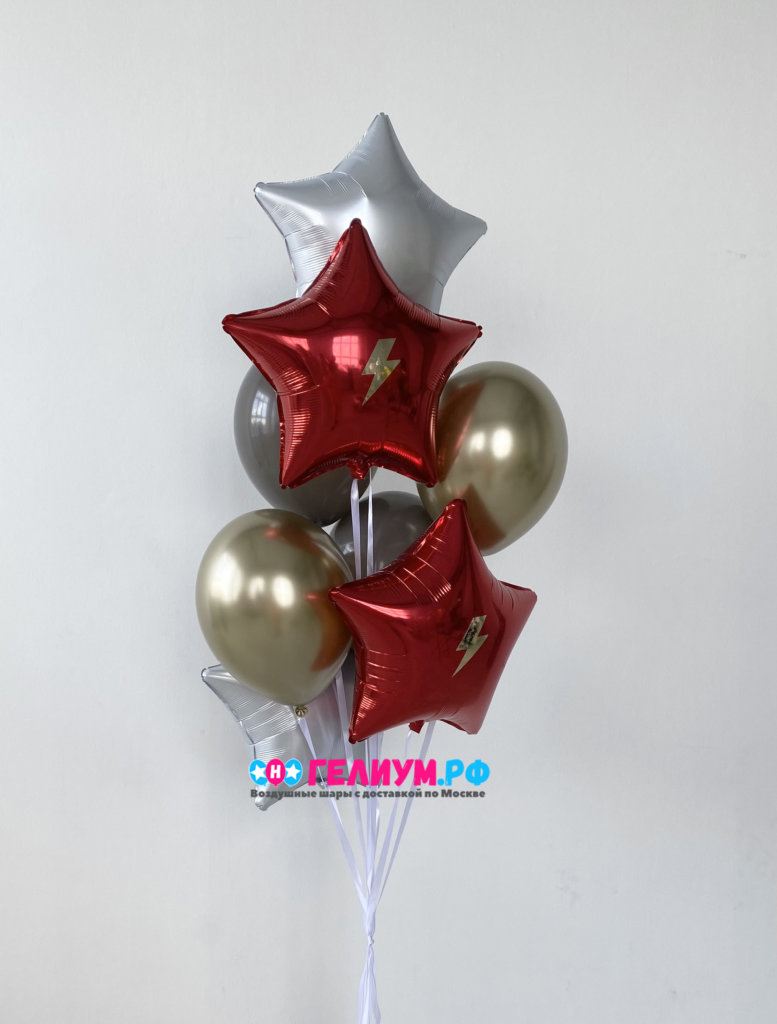 Фонтан шаров красных и белых