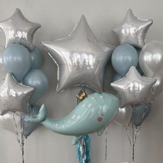 Набор шаров на выписку мальчика с большой звездой
