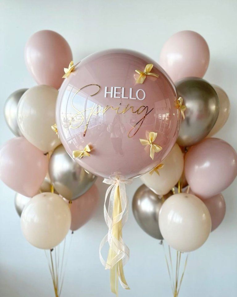 Гелиевые шары фонтаны с большим шаром