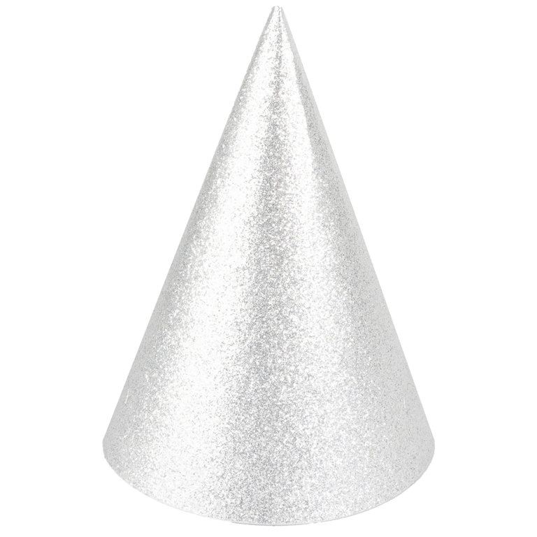 Колпаки Серебро с блёстками, 6 шт