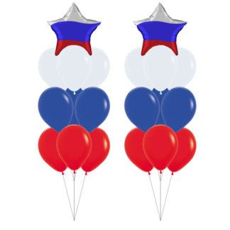 Фонтаны воздушные шары триколор