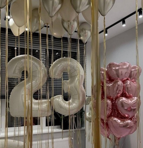 Набор шаров с цифрами и шарами под потолок