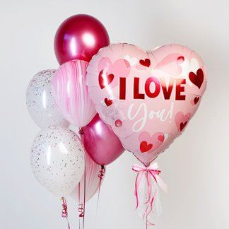 Фонтан шаров розовых девушке