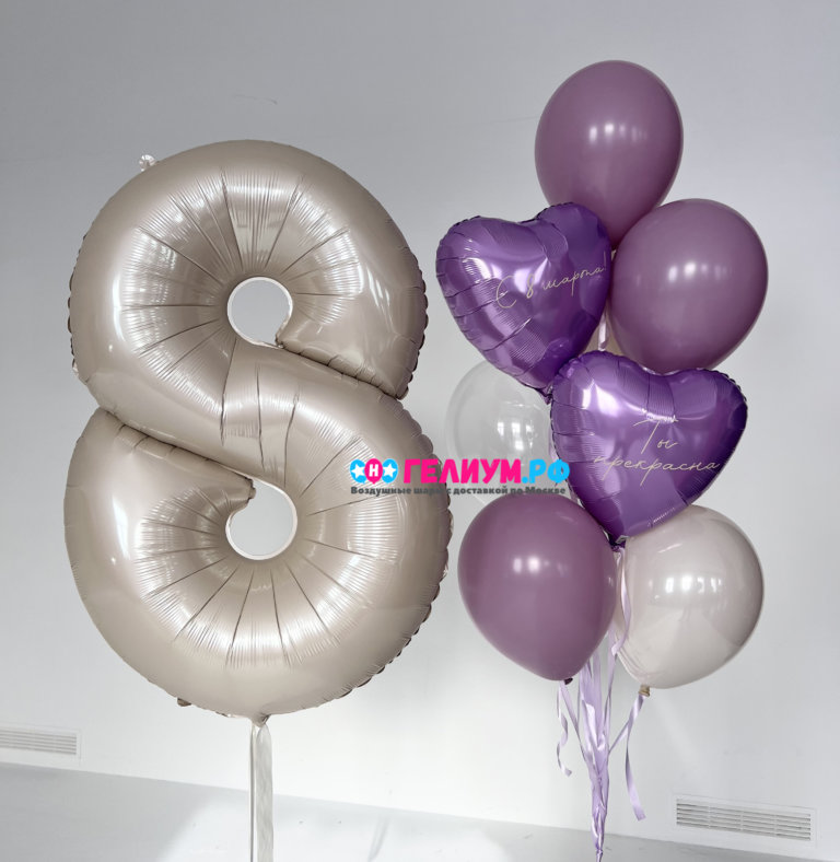 Украшение шарами на 8 марта