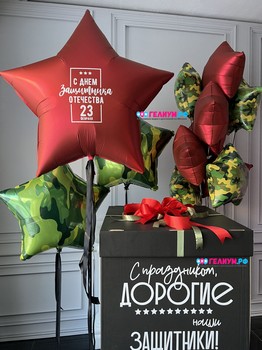 Воздушные шары с гелием для мужчин «23 февраля»