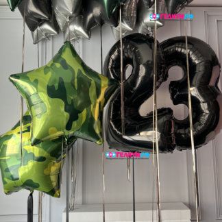 Воздушные шары звезды милитари с цифрами 23