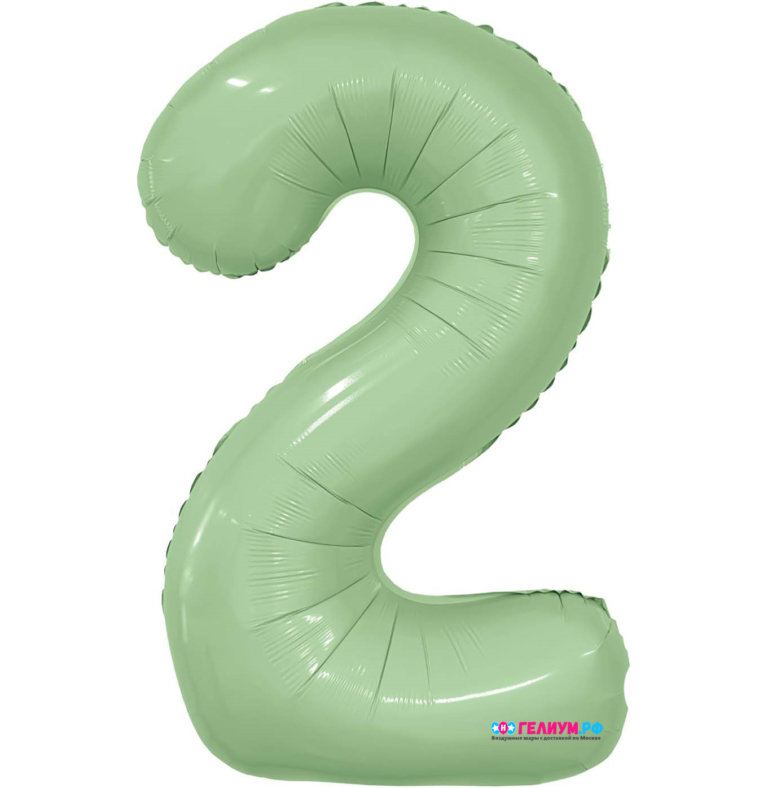Шар цифра 2 Оливковая, 102 см