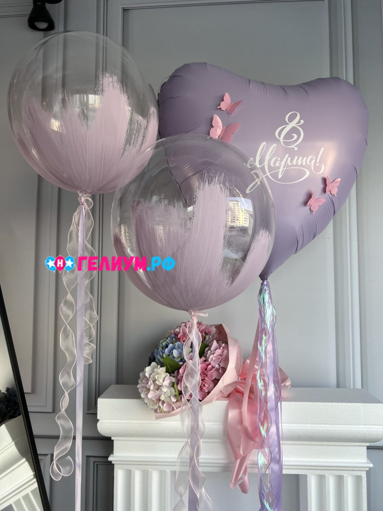 Шары прозрачные на 8 марта