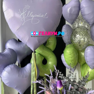 Шары на 8 марта с шарам с надписью