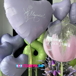 Оформления шарами на 8 марта