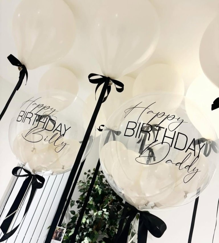 Набор шаров кремовых с большими шарами с надписью