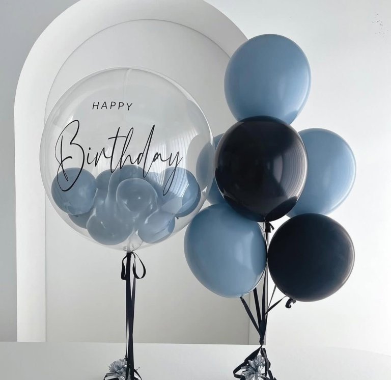 Набор шаров Happy синие чёрные шары