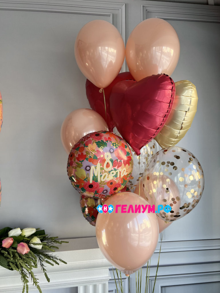 Воздушные шары на 8 марта Цветы