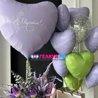 Оформление воздушными шарами на 8 марта