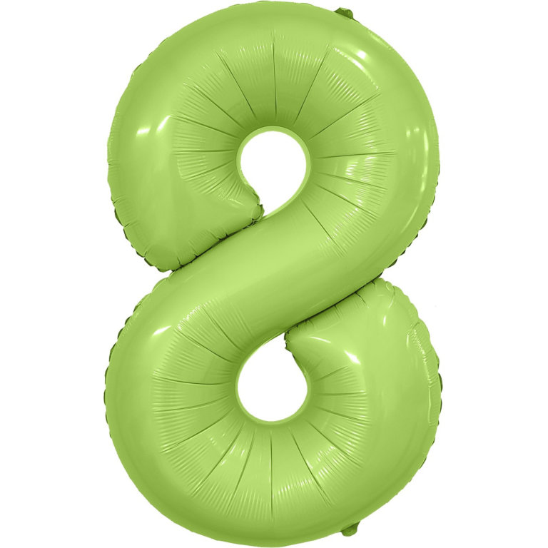 Фольгированный шар цифра 8, Мистик фисташка сатин, 102 см