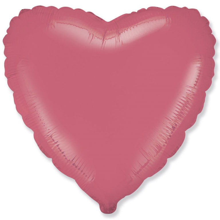 Фольгированный шар сердце, 46 см, коралловый макарунс