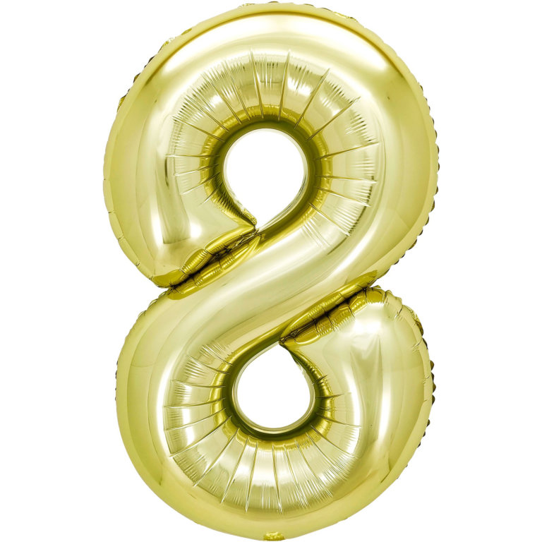 Фольгированный шар цифра 8, белое золото, 102 см