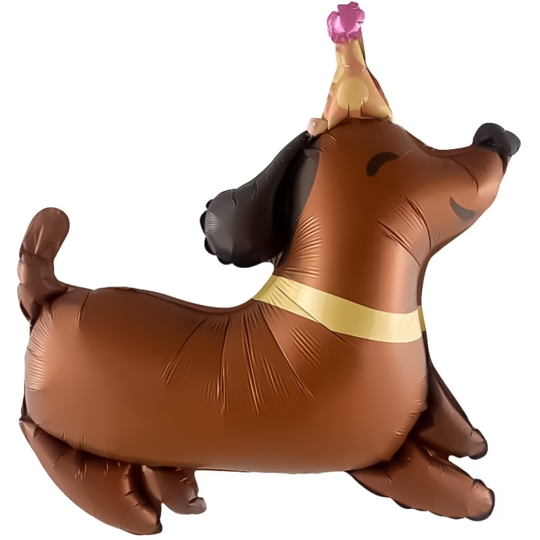 Фольгированный шар фигура, 64 см, Такса (надувается воздухом)