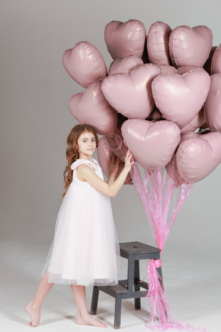 Воздушные шарики сердца розовые 20 штук