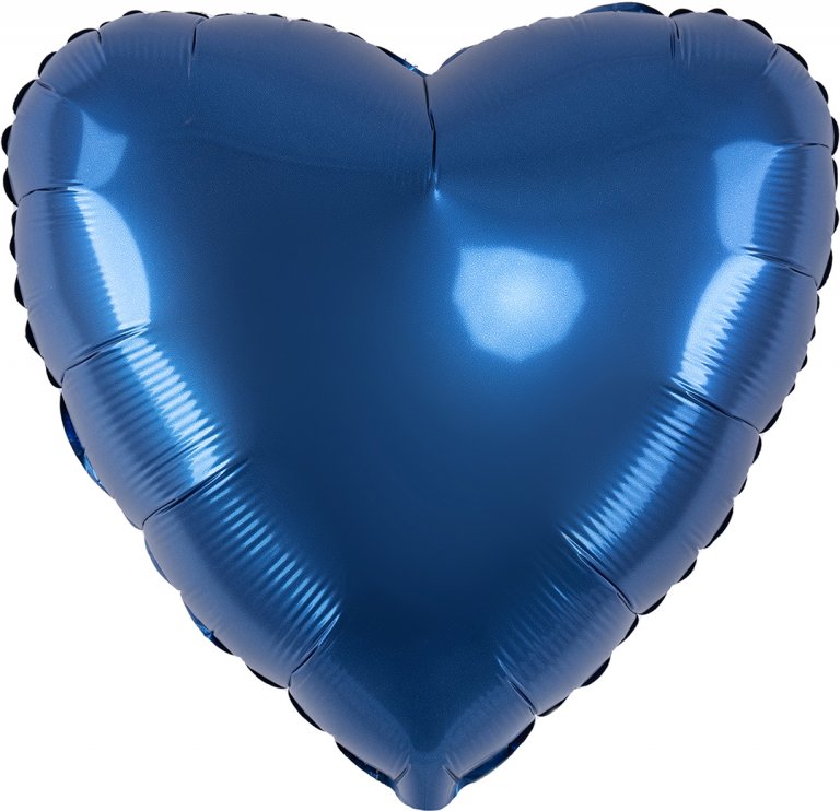 Сердце, Темно-синий, Сатин 46 см