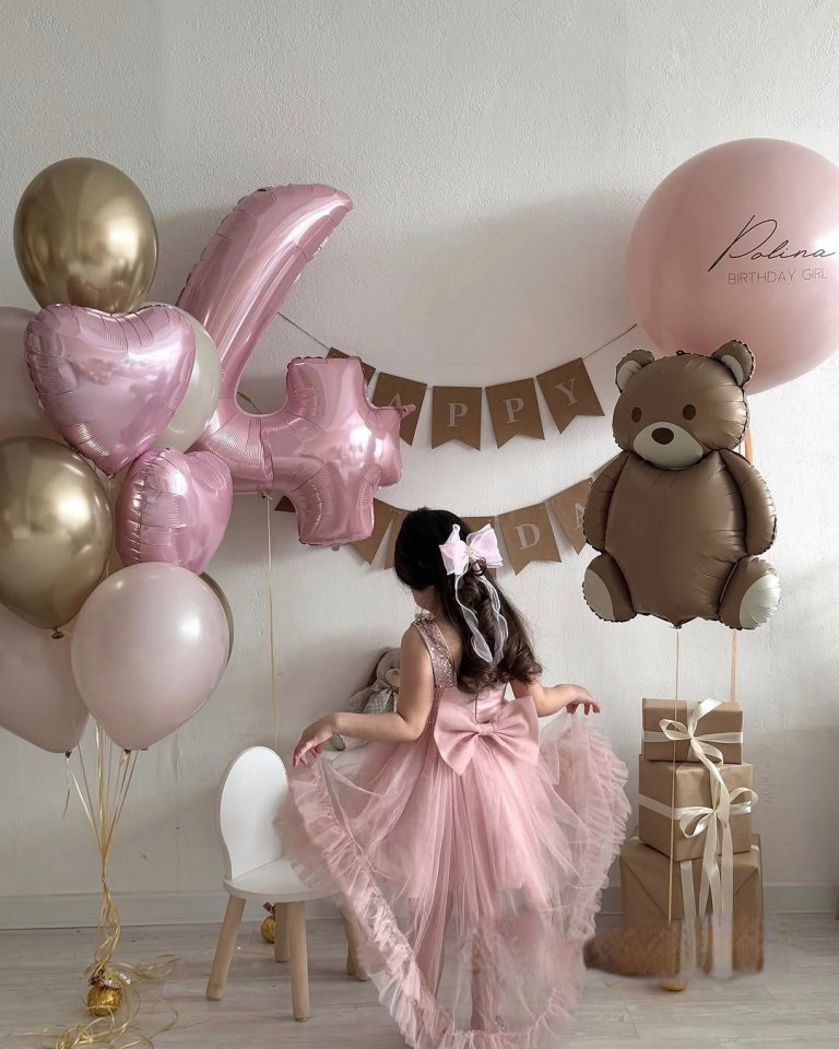 Набор шаров розовые с большим шаром