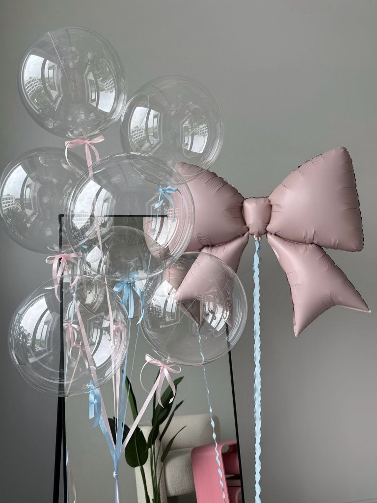 Набор гелиевые шары с бантиком