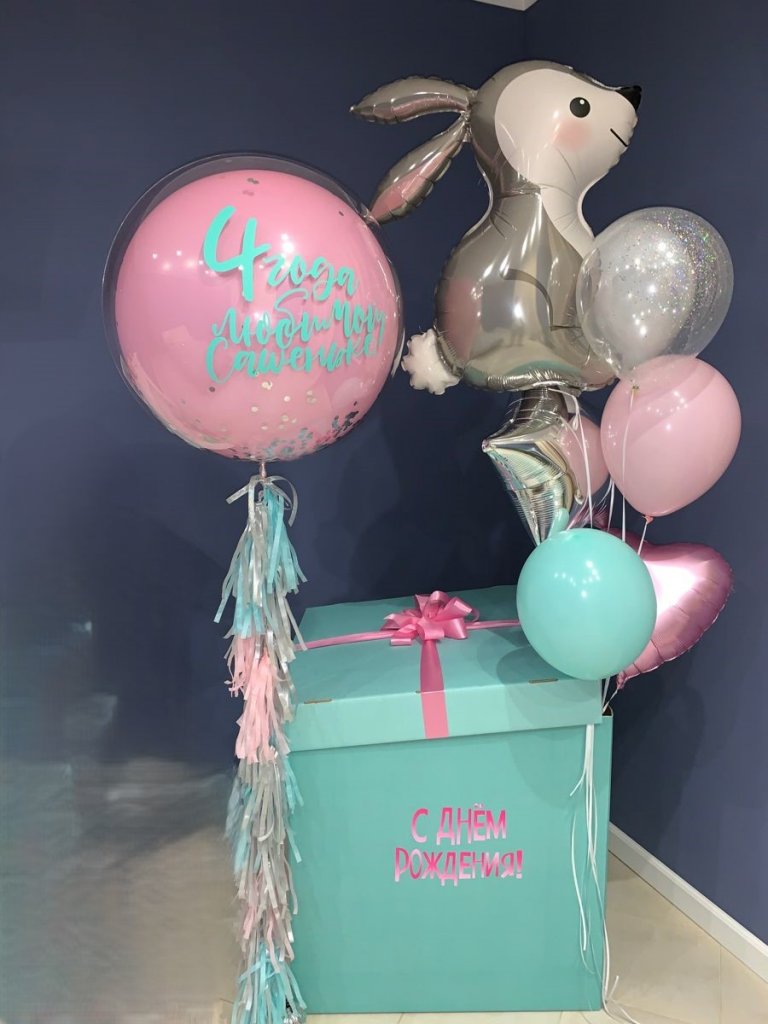 Шары в коробке для девочки или мальчика