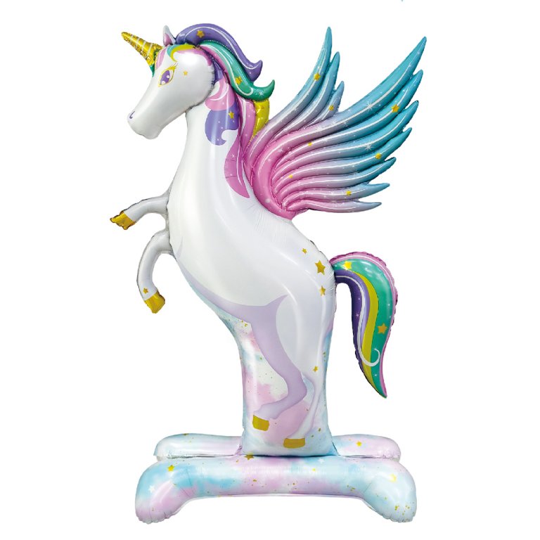 Шар 3D (55''/140 см) Фигура на подставке, Нежный единорог, Градиент