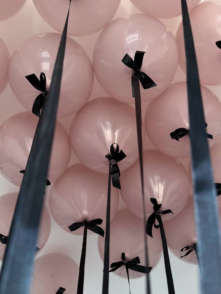 Шары под потолок пыльная роза 15 штук