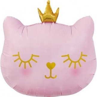 Шар (22''/56 см) Фигура, Котенок Принцесса, Розовый