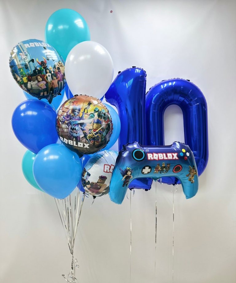 Шары с гелием Роблокс с джойстиком с цифрами