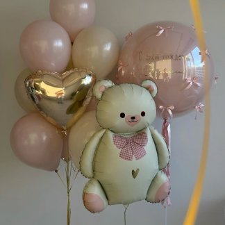 Шары с гелием розовые,шары бежевые