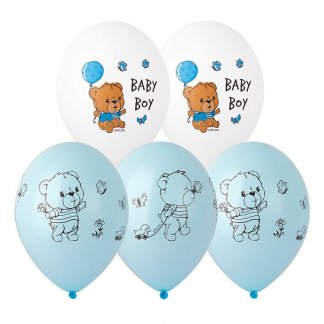 Шар с рисунком + Шелк 14 Мишка малыш