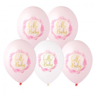 Шар с рисунком 14 Hello Baby Girl