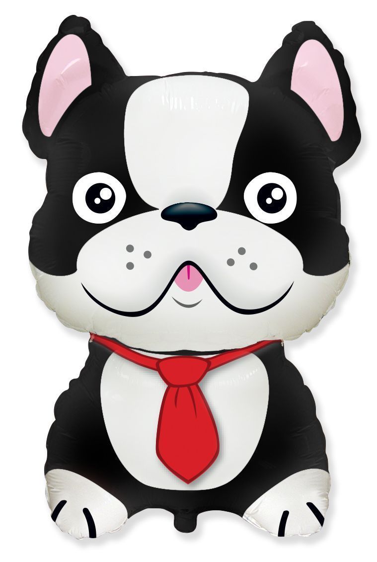 Шар (28''/71 см) Фигура, Бульдог, Черный