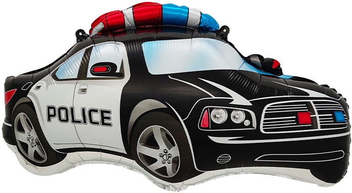 Шар (28''/71 см) Фигура, Полицейская машина, Черный