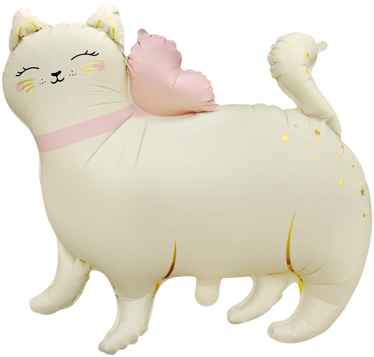 Шар (27''/69 см) Фигура, Кошечка с бантом, Сатин