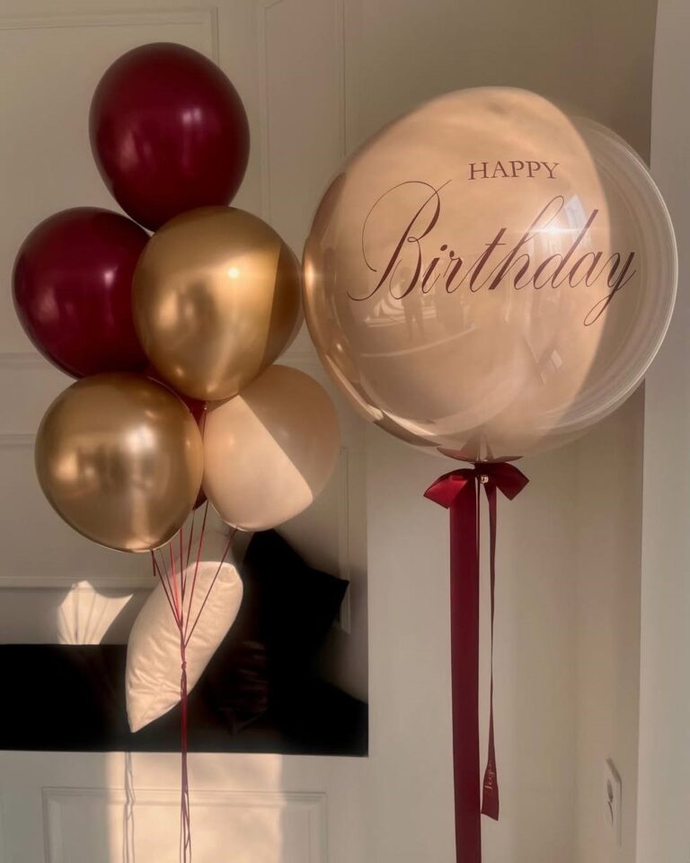 Шары с гелием бежевые и бордовые