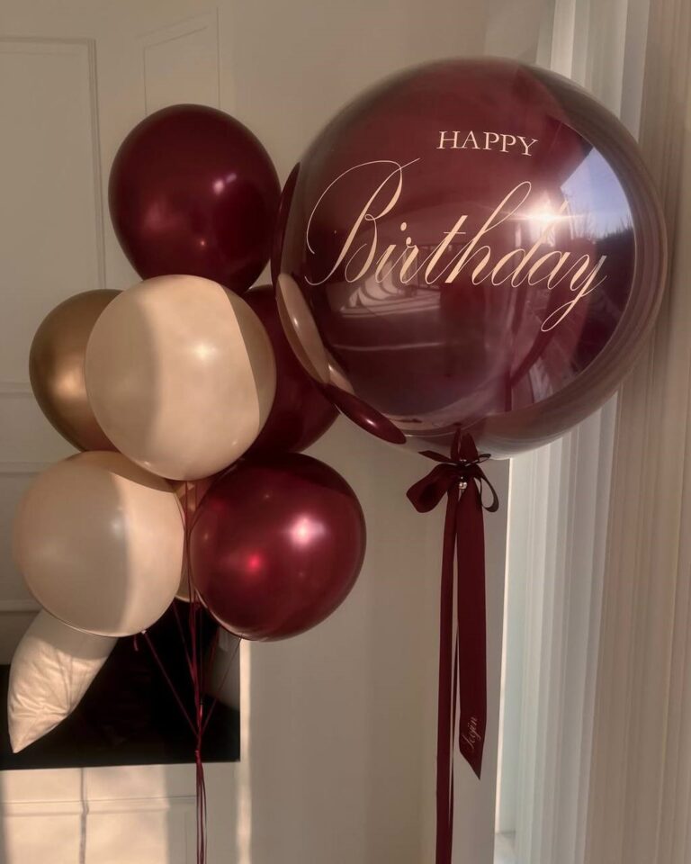 Шары с гелием бордовые и бежевые