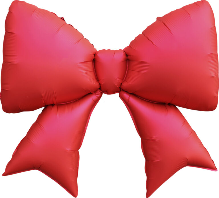 Шар (39''/99 см) Фигура, Бант, Красный, Сатин
