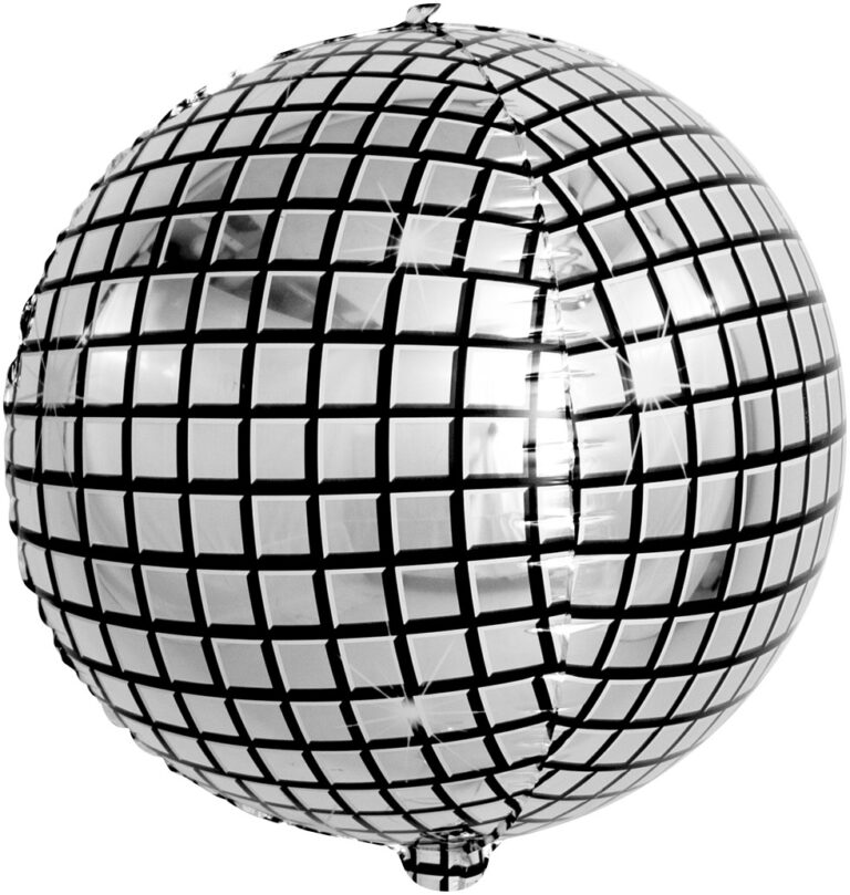 Шар 3D (22''/56 см) Сфера, Диско, Серебро,