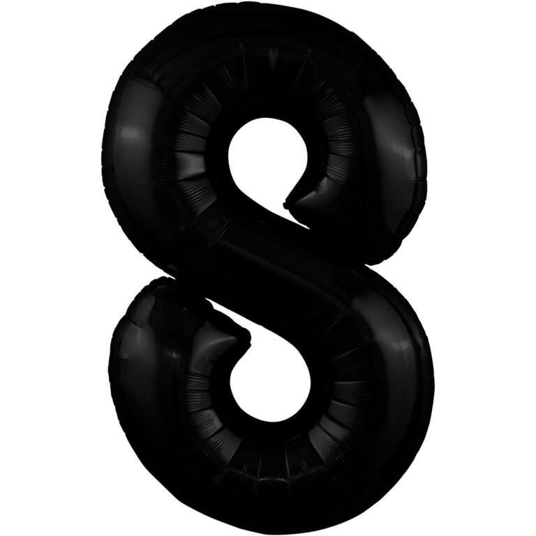 Шар (40''/102 см) Цифра, 8 Slim, Черный блеск (Agura)