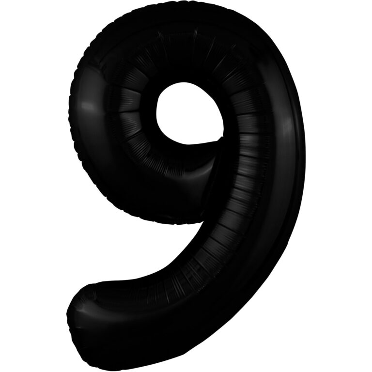 Шар (40''/102 см) Цифра, 9 Slim, Черный блеск (Agura)