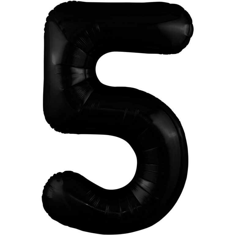 Шар (40''/102 см) Цифра, 5 Slim, Черный блеск (Agura)