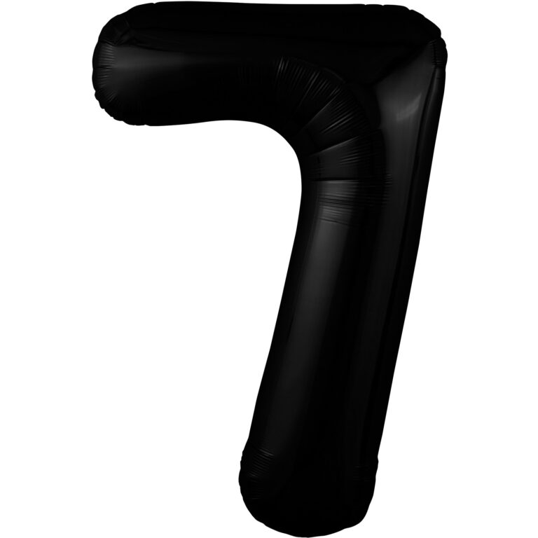 Шар (40''/102 см) Цифра, 7 Slim, Черный блеск (Agura)