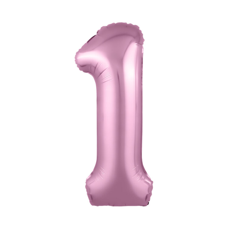 Шар (40''/102 см) Цифра, 1 Slim, Фламинго (Agura)
