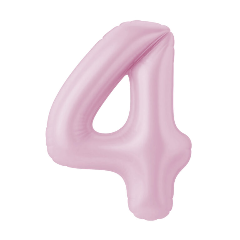 Шар (40''/102 см) Цифра, 4 Slim, Зефирный (Agura)